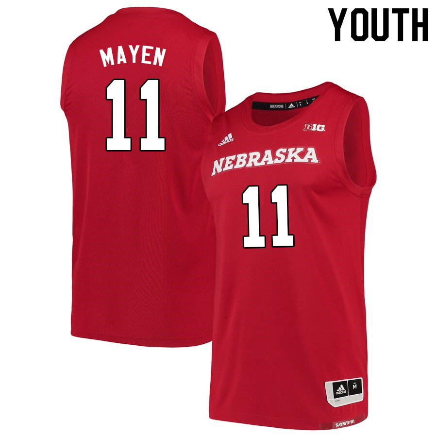 Youth #11 Lat Mayen Nebraska Cornhuskers College Basketball Jerseys Sale-Scarlet
